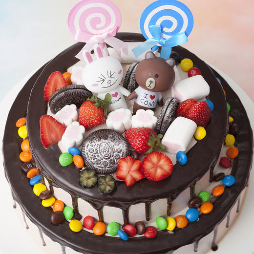 布朗熊与可妮兔-遇见LineFriends-多层【生日蛋糕】 商品图2