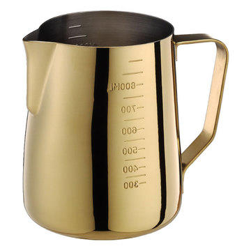【器具】Jasbleu 不锈钢奶缸奶泡杯标准专业（金色/银色） 咖啡拉花杯 商品图1