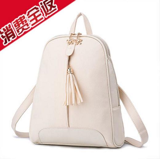 【服饰鞋包】新款欧美时尚手提包涤纶纯色旅行双肩包pu皮 商品图0