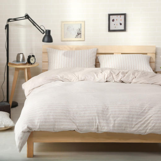 【天竺棉四件套】天竺棉针织棉全棉四件套 纯色无印床单简约条纹纯棉被套床笠 商品图4
