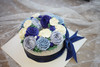 女士款  蓝白色系  玫瑰花堆  韩式裱花 商品缩略图2