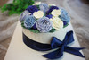 女士款  蓝白色系  玫瑰花堆  韩式裱花 商品缩略图1