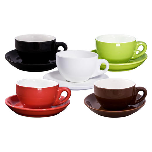 【器具】跳跃系列 专业latte拿铁咖啡杯套组黑／白／咖／绿／红五色 商品图0