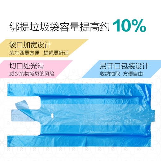 e洁 绑提垃圾袋8卷套装 可绑可提可扣 商品图2
