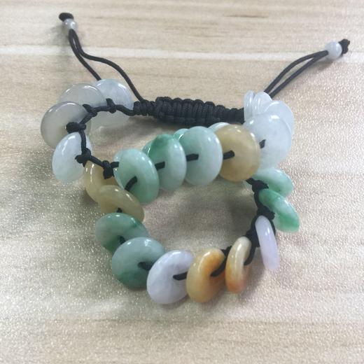 个性化编织小圆片玉石手链小清新