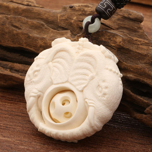 千源印象吉祥如意猛犸象牙把件货号123077