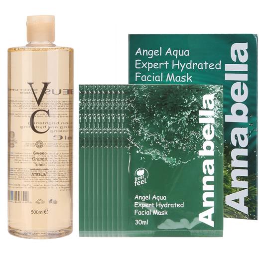 〖 组合装〗香港直邮 泰国ATREUS VC爽肤水 500ml+泰国海藻面膜1盒10片 商品图0