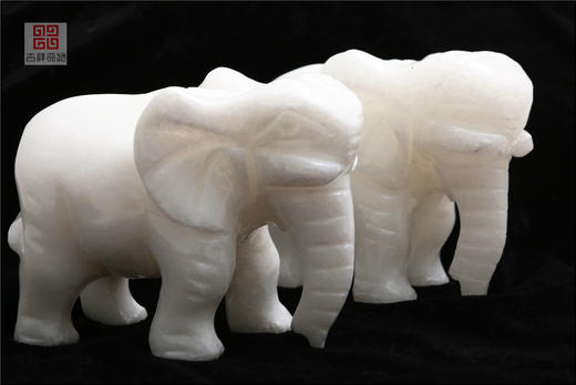 吉祥天地    汉白玉大象 摆件 商品图2