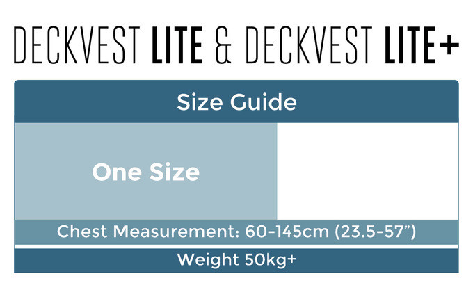 Deckvest lite size guide 2017