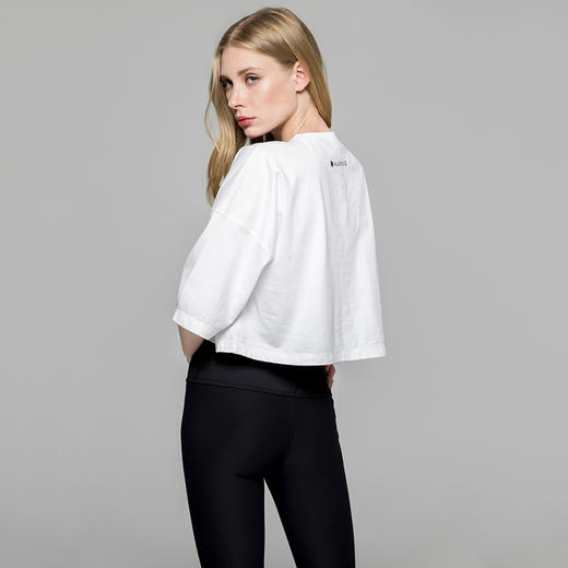 BL OS CROPPED TEE||WHITE-C1||W||宽松露脐方形LOGO T恤 商品图9