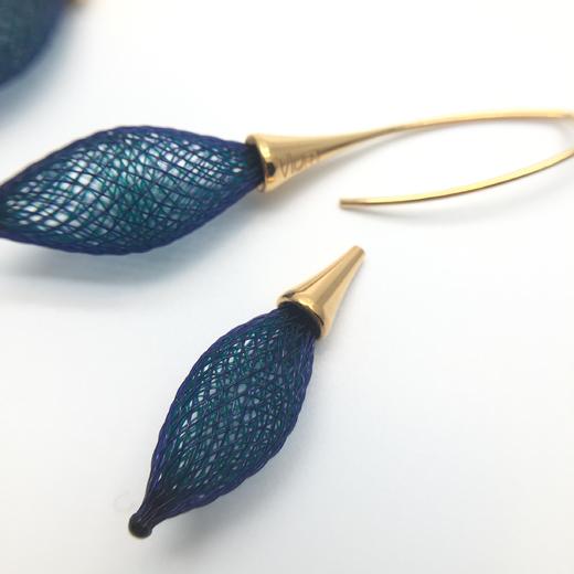 北京仓｜Vlum-Bourgeons-Paon 孔雀蓝 耳环［法国设计师］ 商品图1