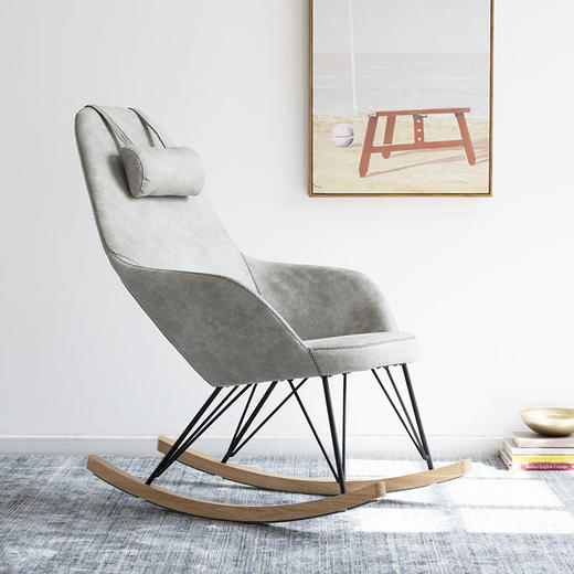 轻奢现代家具客厅家具单人椅沙发休闲椅摇摇椅卡恩系列