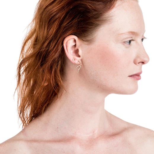 北京仓｜Lulu FROST-水瓶座-AQUARIUS 14K黄金 钻石 耳钉（不对称）［美国设计师］ 商品图1