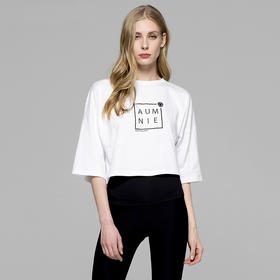 BL OS CROPPED TEE||WHITE-C1||W||宽松露脐方形LOGO T恤