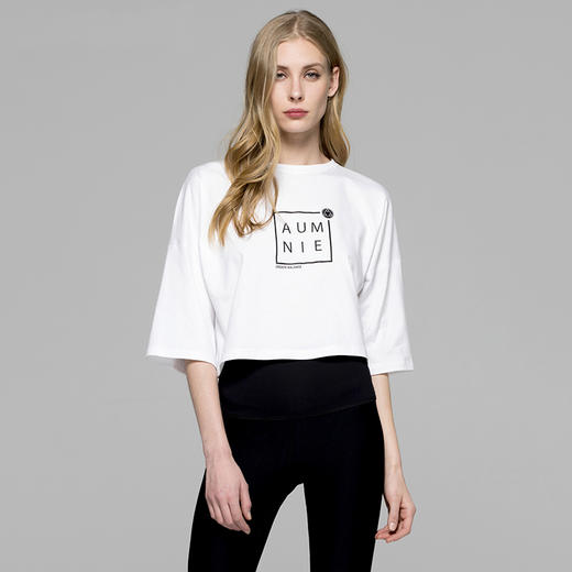 BL OS CROPPED TEE||WHITE-C1||W||宽松露脐方形LOGO T恤 商品图0