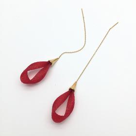 北京仓｜Vlum-Petale-Framboise 石榴红 耳线［法国设计师］