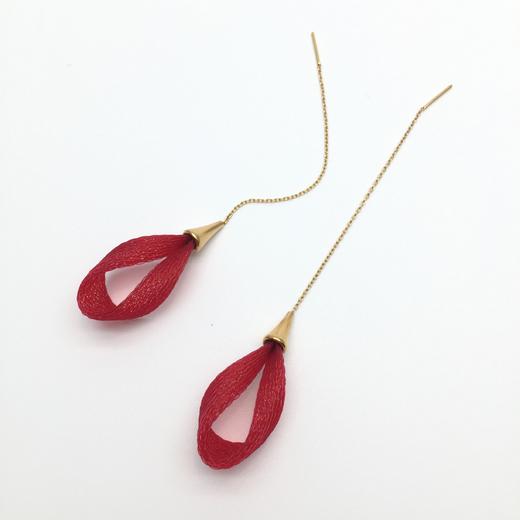 北京仓｜Vlum-Petale-Framboise 石榴红 耳线［法国设计师］ 商品图0