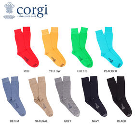 CORGI 纯色CORGI柯基英国进口男女士袜子商务透气中筒袜
