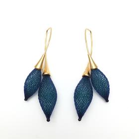 北京仓｜Vlum-Bourgeons-Paon 孔雀蓝 耳环［法国设计师］