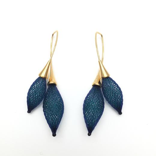 北京仓｜Vlum-Bourgeons-Paon 孔雀蓝 耳环［法国设计师］ 商品图0