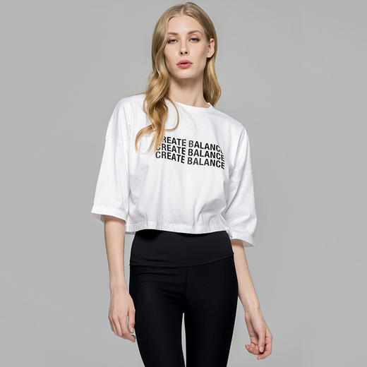 BL OS CROPPED TEE||WHITE-C1||W||宽松露脐方形LOGO T恤 商品图8