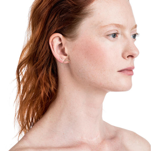 北京仓｜Lulu FROST-巨蟹座-CANCER 14K黄金 钻石 耳钉（不对称）［美国设计师］ 商品图1