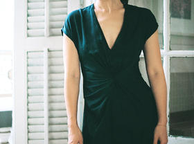 AtelierMissLu / Genevieve 墨绿褶皱连身裙