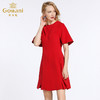 乔万尼夏季大牌桑蚕丝赫本风小红裙简约真丝连衣裙中长EB2E818 商品缩略图1