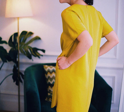 AtelierMissLu / Hedy 芥黄蝴蝶结连身裙 商品图5