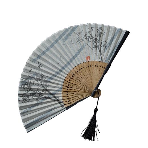 茶香记 古风禅意棉麻折扇 古典风格 淡泊宁静 扇子 茶道零配 商品图4