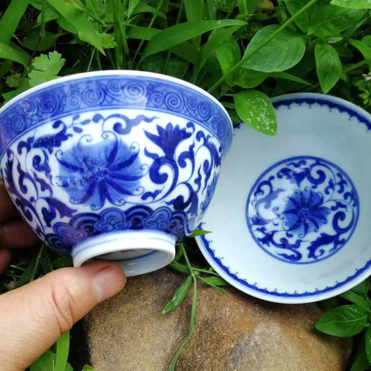 景德镇老字号柴窑出品 宋家山窑柴烧 青花茶杯/茶器 柴烧难得 精品难