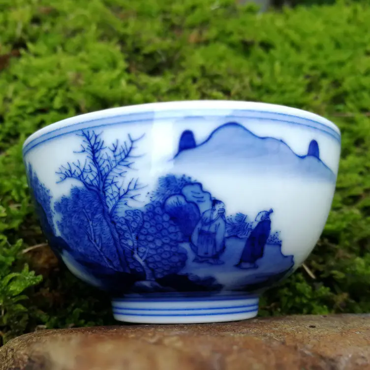 景德镇老字号柴窑出品 宋家山窑柴烧 青花茶杯/茶器 柴烧难得 精品难