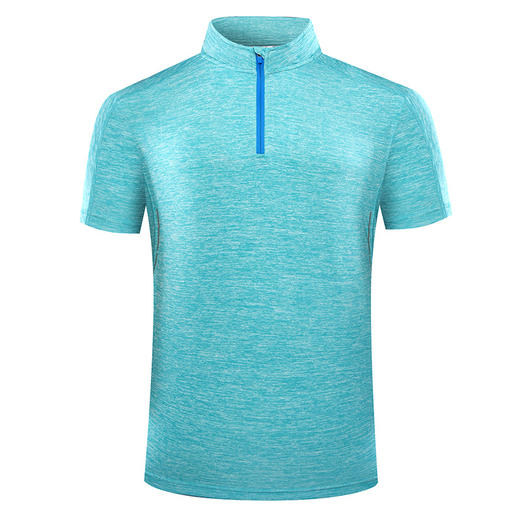 8157巴特侬 夏季新品速干运动t恤男短袖 立领拉链快干T恤网孔透气时尚运动服 商品图2