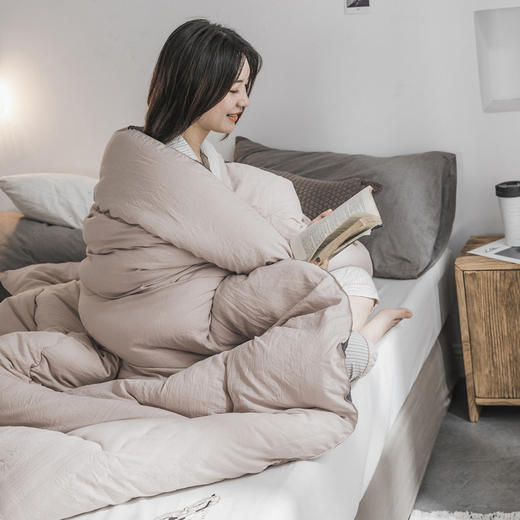 【水洗棉四季被】日式无印水洗棉四季被纯色冬被良品棉被双人单人被褥纯棉春秋被子 商品图6