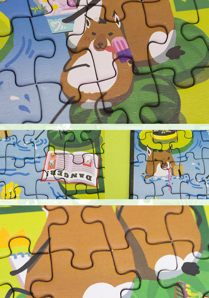 博物小馆原创萌之屋动物漫画100块免拼拼图a5尺寸小拼图