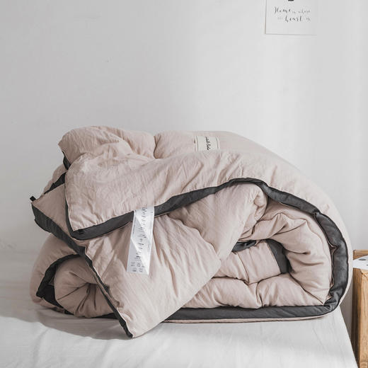 【水洗棉四季被】日式无印水洗棉四季被纯色冬被良品棉被双人单人被褥纯棉春秋被子 商品图0