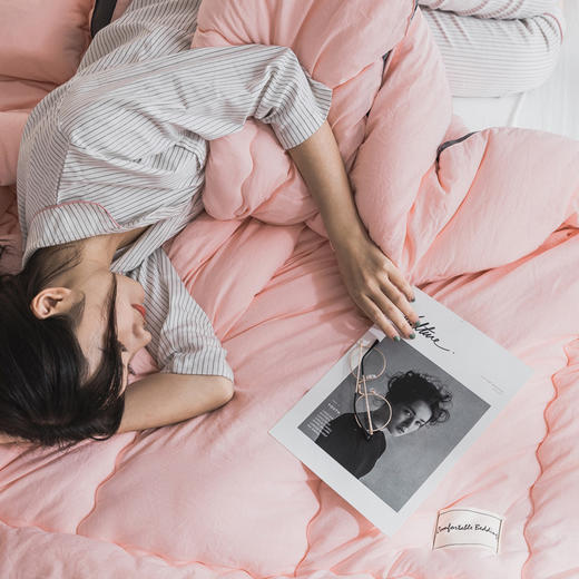 【水洗棉四季被】日式无印水洗棉四季被纯色冬被良品棉被双人单人被褥纯棉春秋被子 商品图8