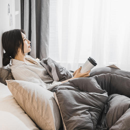 【水洗棉四季被】日式无印水洗棉四季被纯色冬被良品棉被双人单人被褥纯棉春秋被子 商品图14