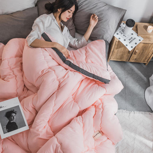 【水洗棉四季被】日式无印水洗棉四季被纯色冬被良品棉被双人单人被褥纯棉春秋被子 商品图3