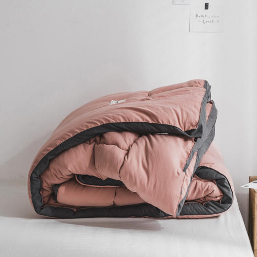 【水洗棉四季被】日式无印水洗棉四季被纯色冬被良品棉被双人单人被褥纯棉春秋被子 商品图1