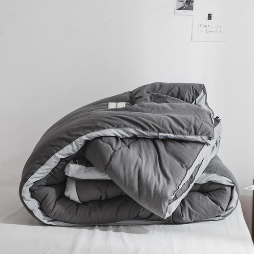 【水洗棉四季被】日式无印水洗棉四季被纯色冬被良品棉被双人单人被褥纯棉春秋被子 商品图12