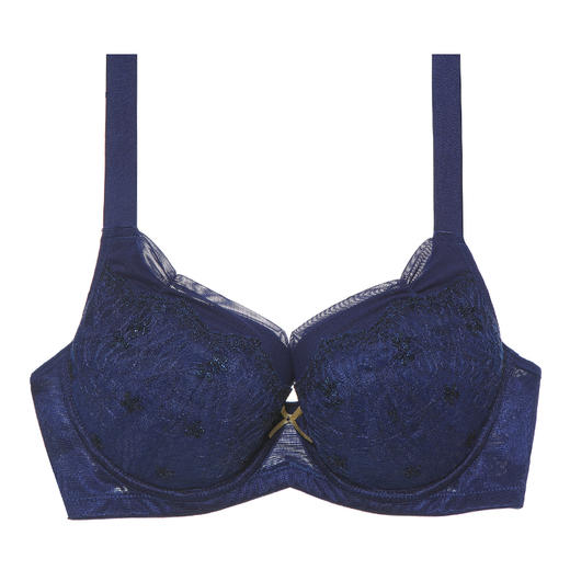奶糖派暗香午夜蓝 精致刺绣大胸内衣 商品图4