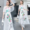 中国民族风牡丹刺绣显瘦改良气质连衣裙 货号RXF8065 商品缩略图0