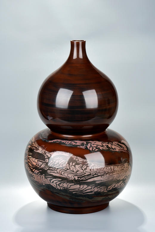 谢恒覆色填泥元阳梯田葫芦瓶 商品图0