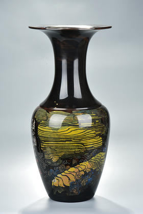 谢恒覆色填泥梯田美女瓶