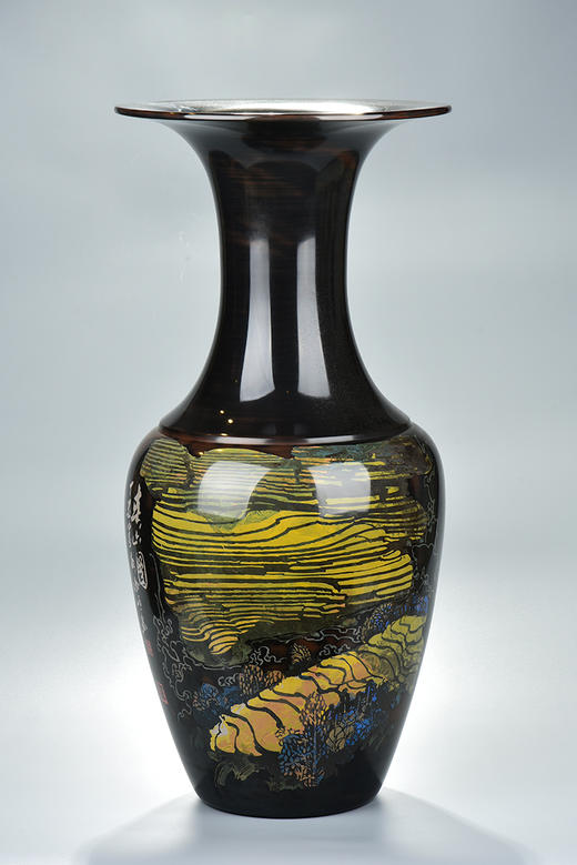 谢恒覆色填泥梯田美女瓶 商品图0