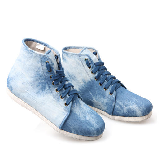 内联升男鞋手工单鞋千层底男千海之蓝系列尖头系带单靴8108A 商品图3