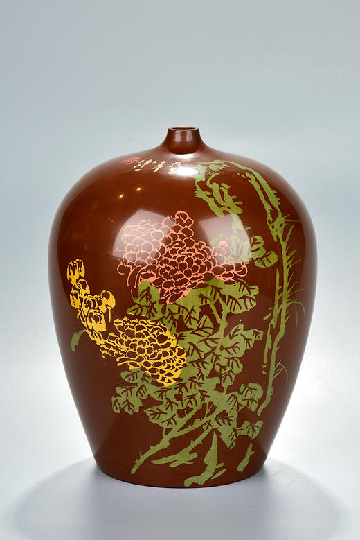 谢恒字画小口大肚梅瓶 商品图0