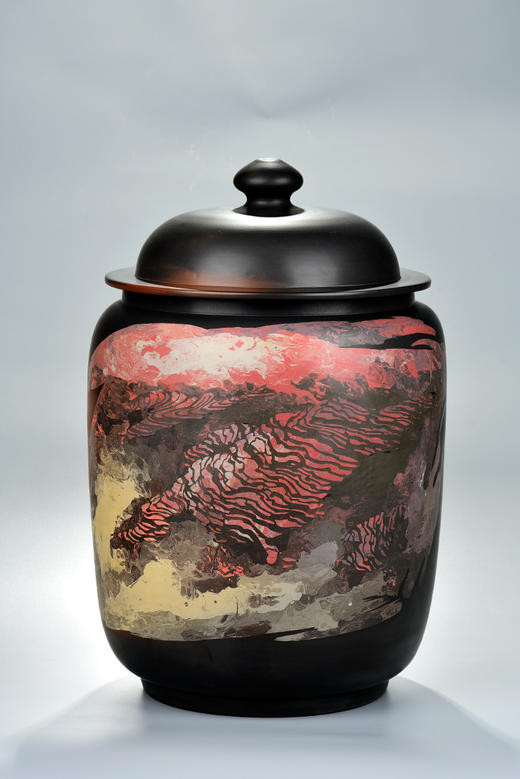 谢恒覆色填泥梯田茶缸 商品图0