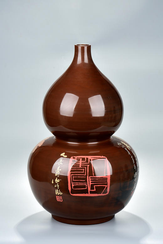 谢恒单色填泥民居葫芦瓶 商品图1